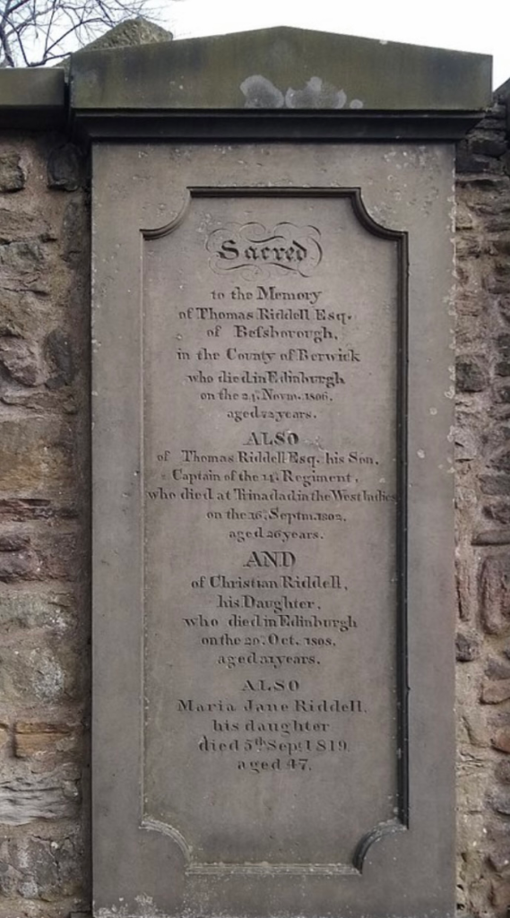 Thomas Riddell tombstone is believed to have inspired the name of Lord Voldemort's alter ego, as depicted in Harry Potter books.